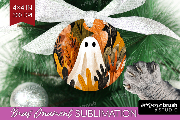 Cute Ghost Ornament PNG - Spooky Halloween PNG Sublimation