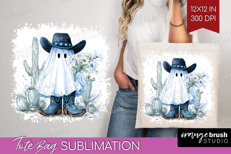 Cute Ghost Tote Bag - Spooky Halloween Tote Bag PNG