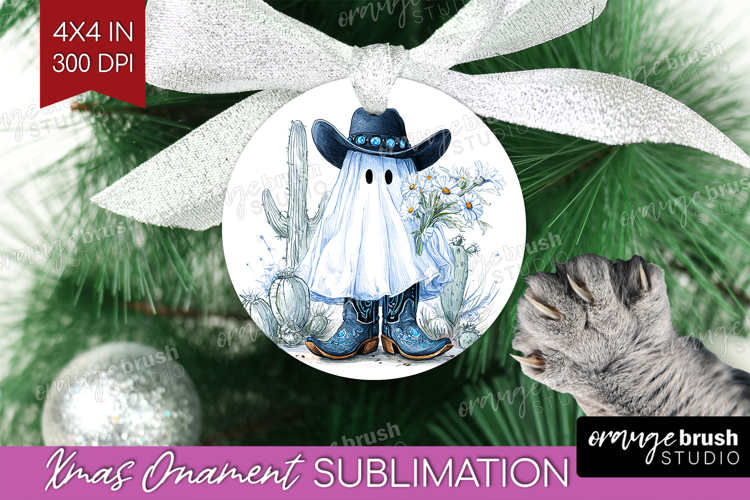 Cute Ghost Ornament PNG - Spooky Halloween PNG Sublimation