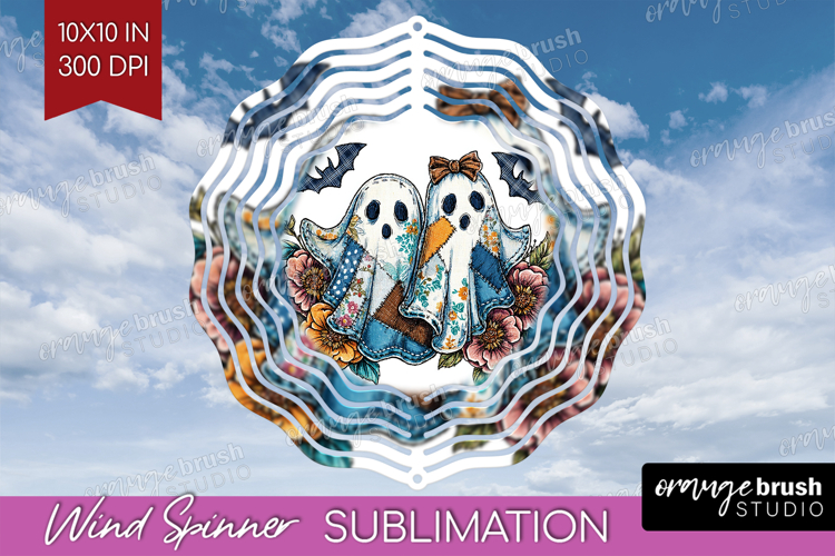Cute Ghost Wind Spinner Sublimation PNG - Spooky Halloween