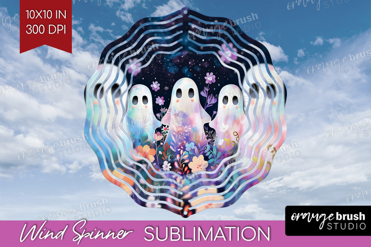 Cute Ghost Wind Spinner Sublimation PNG - Spooky Halloween