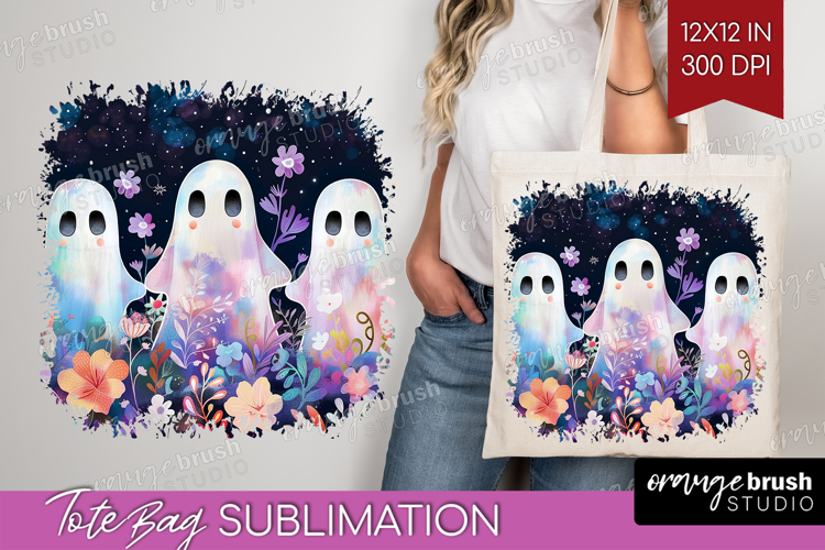 Cute Ghost Tote Bag - Spooky Halloween Tote Bag PNG