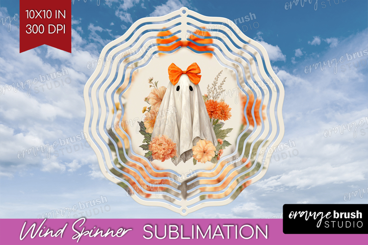 Cute Ghost Wind Spinner Sublimation PNG - Spooky Halloween