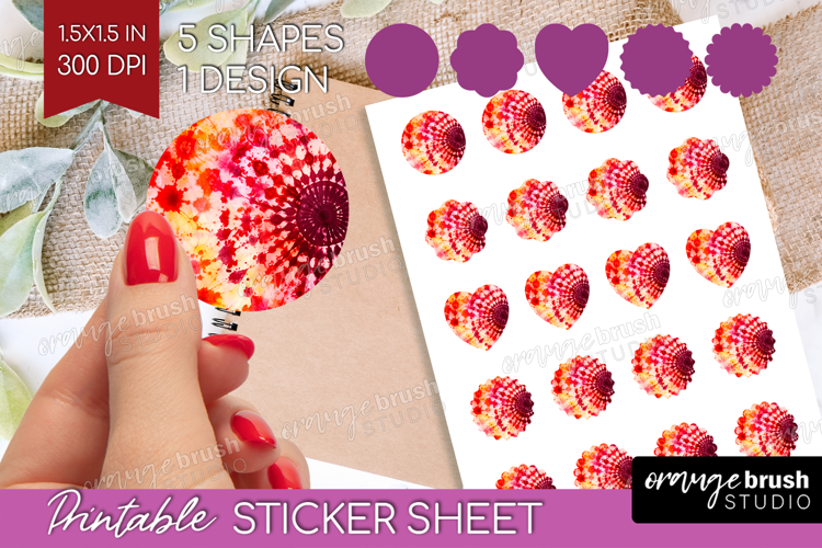 Halloween Round Sticker - Tie Dye Printable Sticker Sheet