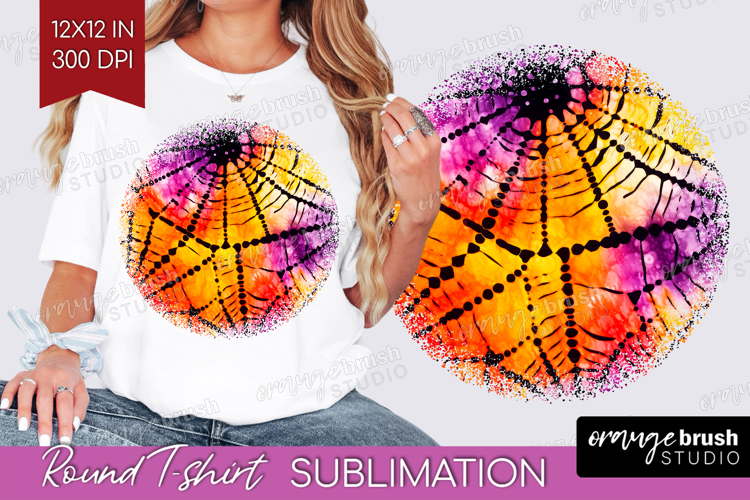 Halloween Round Tshirt Background - Tie Dye PNG Sublimation