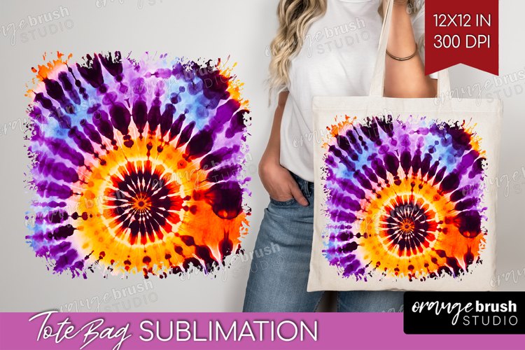 Halloween Tote Bag - Tie Dye Tote Bag PNG Sublimation