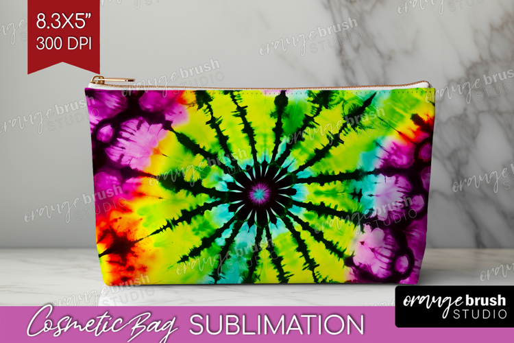 Halloween Cosmetic Bag - Tie Dye Makeup Bag PNG Sublimation
