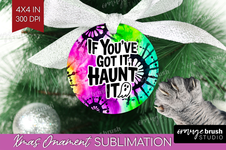 Sarcastic Halloween Quote Ornament PNG - Tie Dye PNG