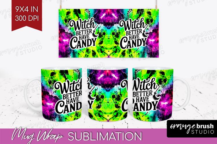 Sarcastic Halloween Quote Mug Wrap - Tie Dye Mug PNG