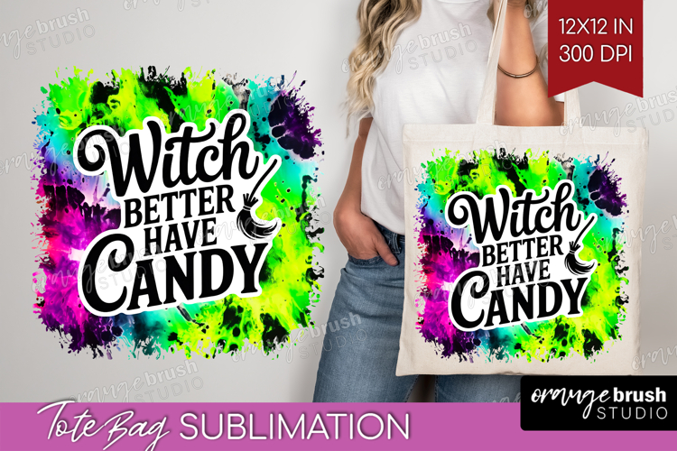 Sarcastic Halloween Quote Tote Bag - Tie Dye Tote Bag PNG