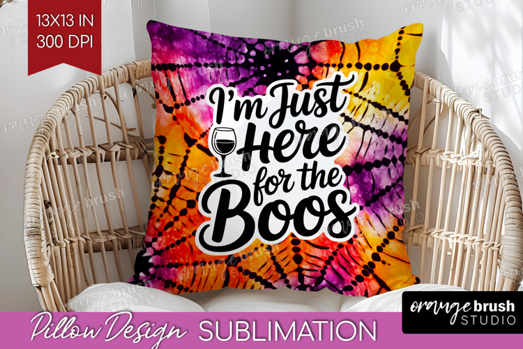 Sarcastic Halloween Quote Pillow Sublimation - Tie Dye Cover