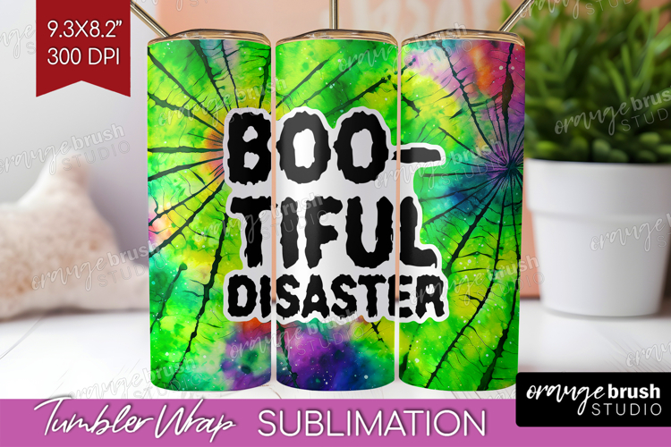 Sarcastic Halloween Quote Tumbler Wrap - Tie Dye Tumbler PNG