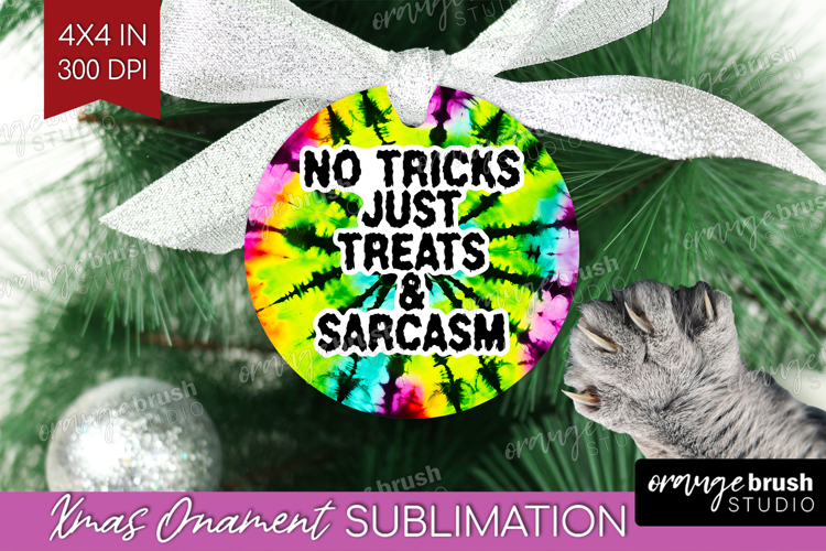 Sarcastic Halloween Quote Ornament PNG - Tie Dye PNG