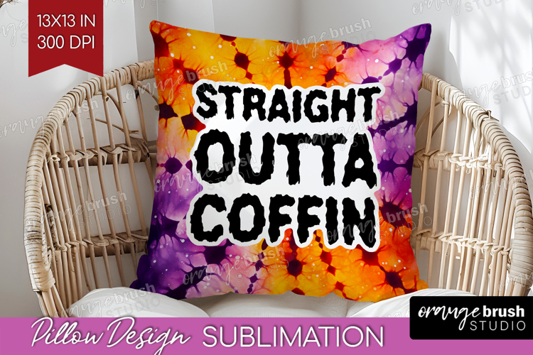 Sarcastic Halloween Quote Pillow Sublimation - Tie Dye Cover