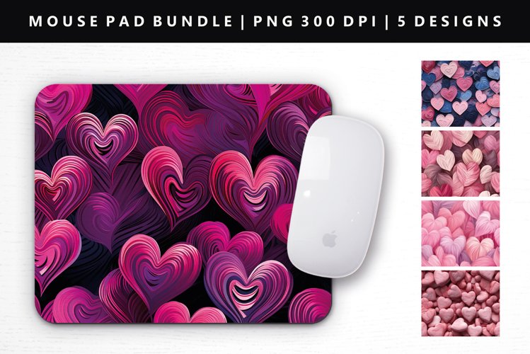 Heart Mouse Pad Design | Mouse Pad Sublimation PNG example image 1