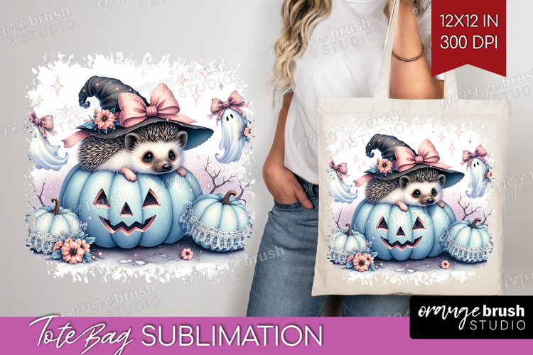Hedgehog Halloween Tote Bag Coquette Tote Bag PNG