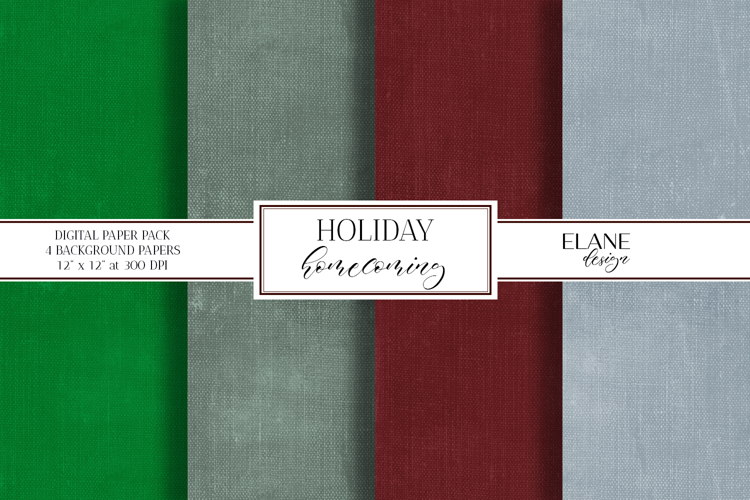 Christmas Themed Digital Paper, Burlap Texture Background