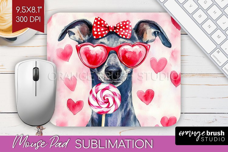 Italian Greyhound Valentine Mouse Pad Sublimation Valentines