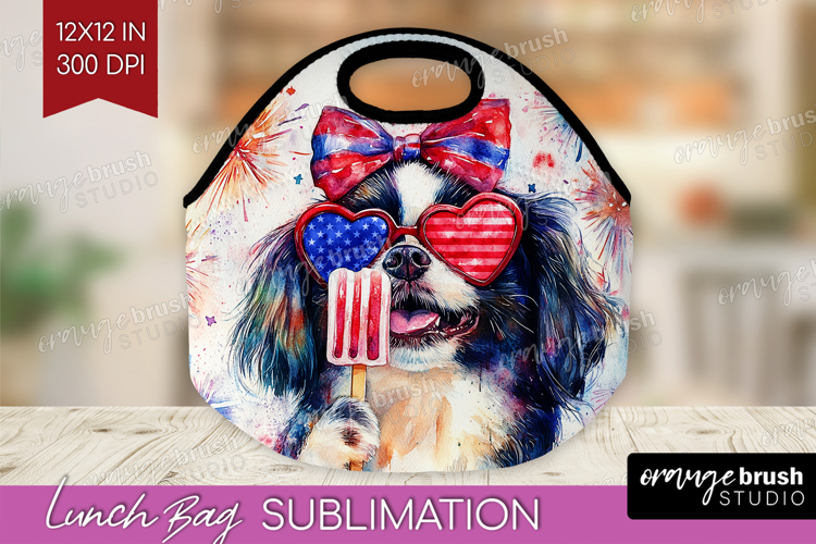 Japanese Chin Dog Lunch Bag 4th Of July Lunch Bug PNG
