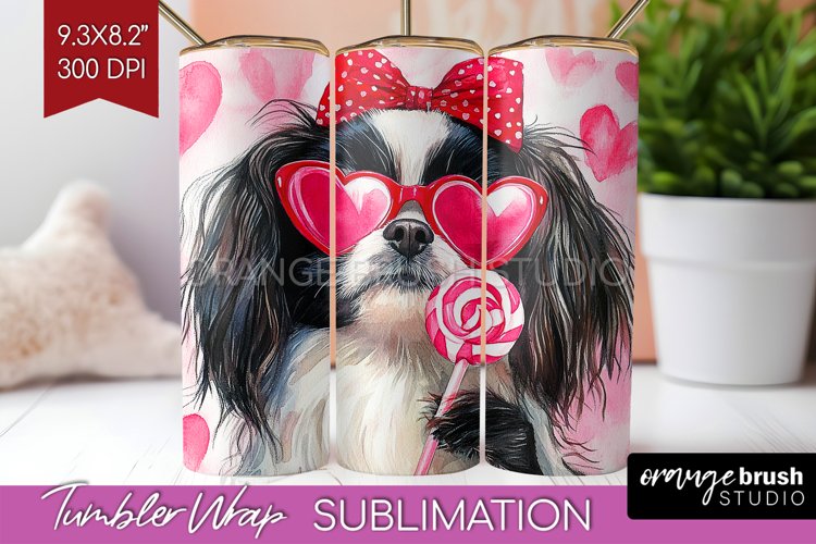Japanese Chin Valentine Tumbler Wrap Valentines Day Tumbler