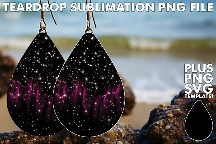 Galactic Sparkle: Luxury Starry Sublimation Earrings