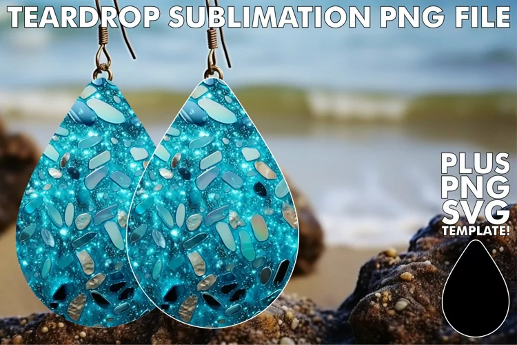 Sublimation Magic: Marble Teardrop Earrings in 3D