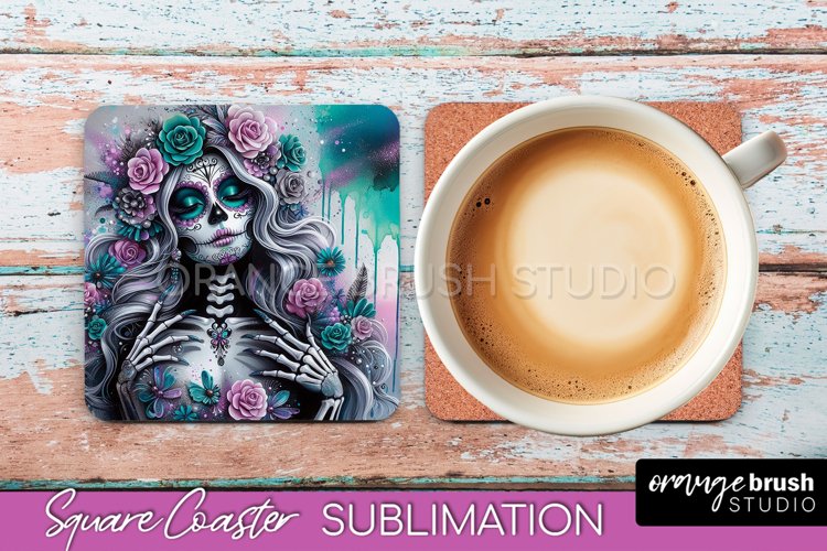 Catrina Coaster - Halloween Square Coaster, Day of the Dead