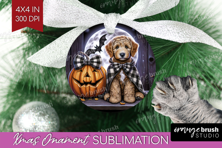 Labradoodle Dog Ornament PNG Halloween PNG Sublimation