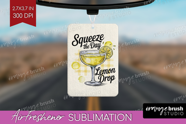 Lemon Drop Cocktail Air Freshener PNG Summer Drink PNG