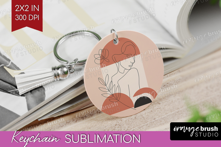 Line Art Woman Keychain PNG - Minimalist Keychain example image 1