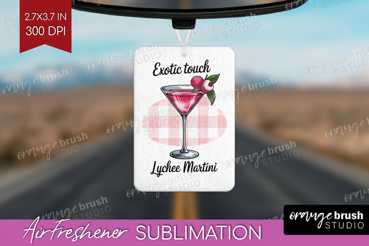 Lychee Martini Cocktail Air Freshener PNG Summer Drink PNG