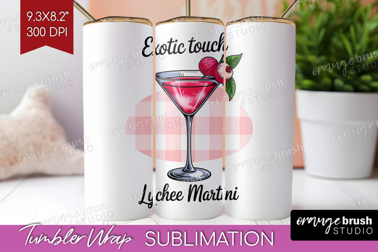 Lychee Martini Cocktail Tumbler Wrap Summer Drink Tumbler