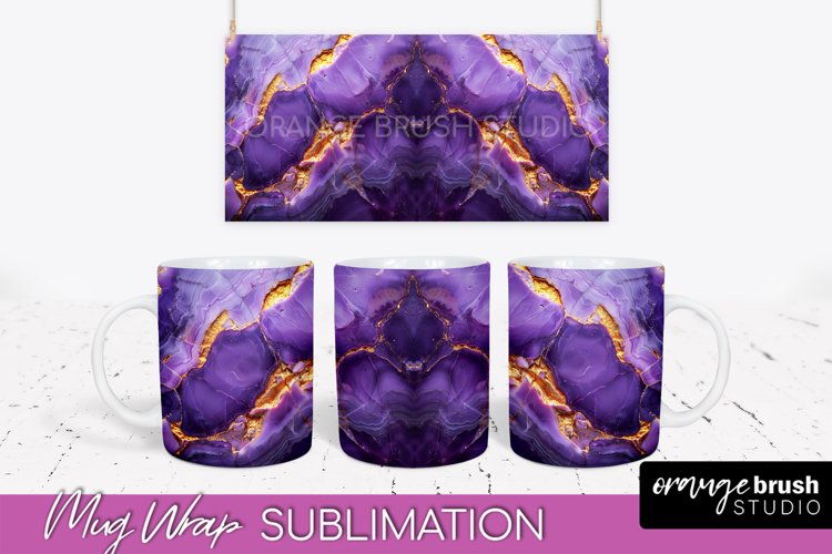 Marble Mug Wrap - 3D Marble Texture Mug Sublimation Design