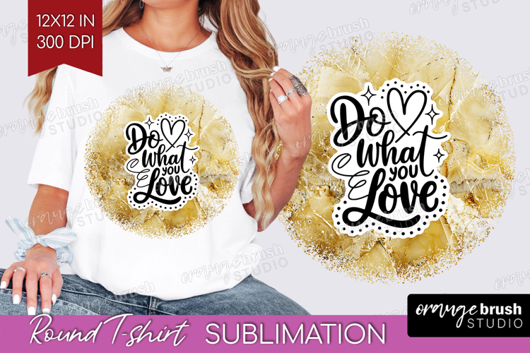 Inspirational Quote Round Tshirt Background - Marble Texture
