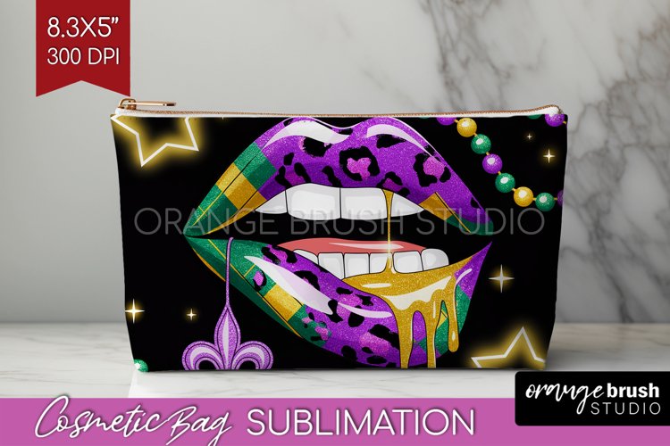 Mardi Gras Cosmetic Bag - Carnival Makeup Bag PNG