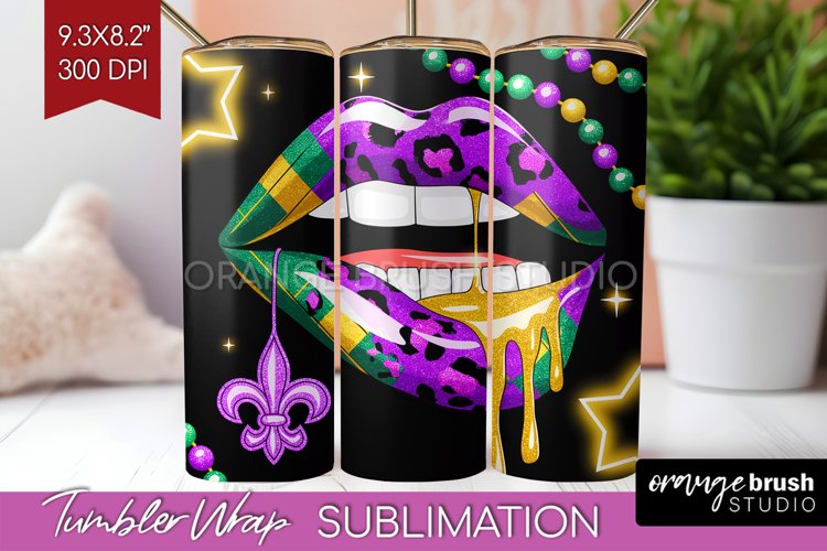 Mardi Gras Tumbler Wrap - Carnival Tumbler PNG Sublimation