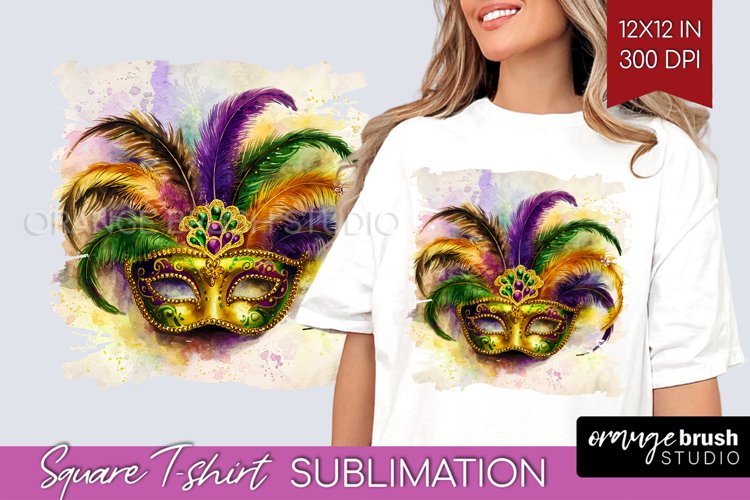 Mardi Gras Square Tshirt Background - Carnival PNG