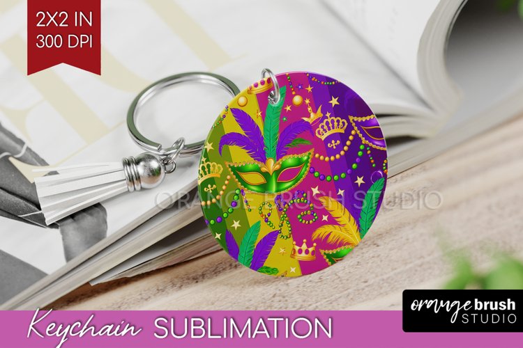 Mardi Gras Keychain PNG - Carnival Keychain Sublimation