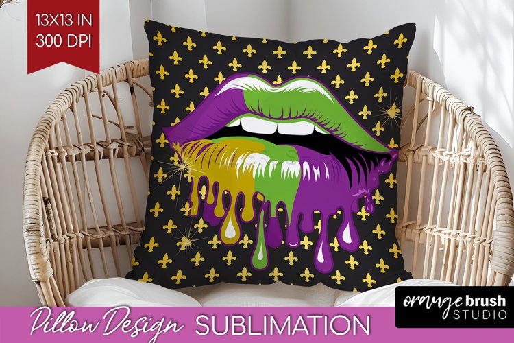 Mardi Gras Pillow Sublimation - Carnival Pillow Cover PNG