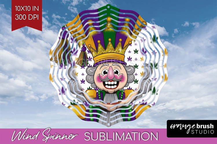 Mardi Gras Wind Spinner Sublimation PNG - Carnival Round