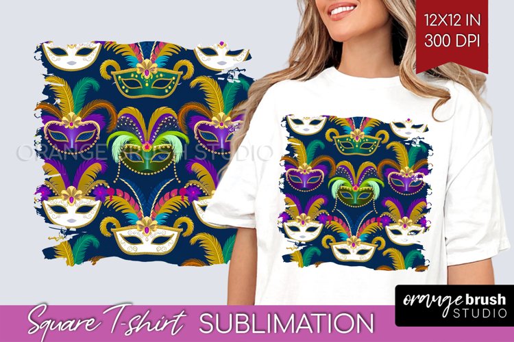Mardi Gras Square Tshirt Background - Carnival PNG