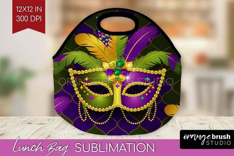 Mardi Gras Lunch Bag - Carnival Lunch Bug PNG Sublimation