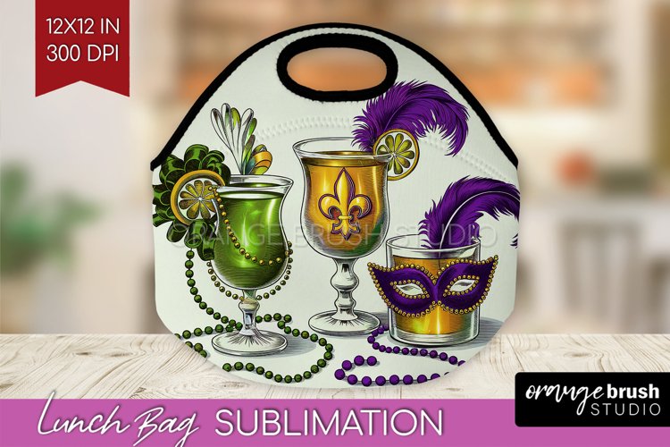 Mardi Gras Lunch Bag - Carnival Lunch Bug PNG Sublimation