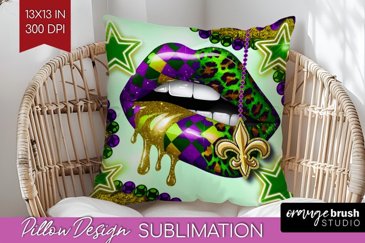 Mardi Gras Pillow Sublimation - Carnival Pillow Cover PNG