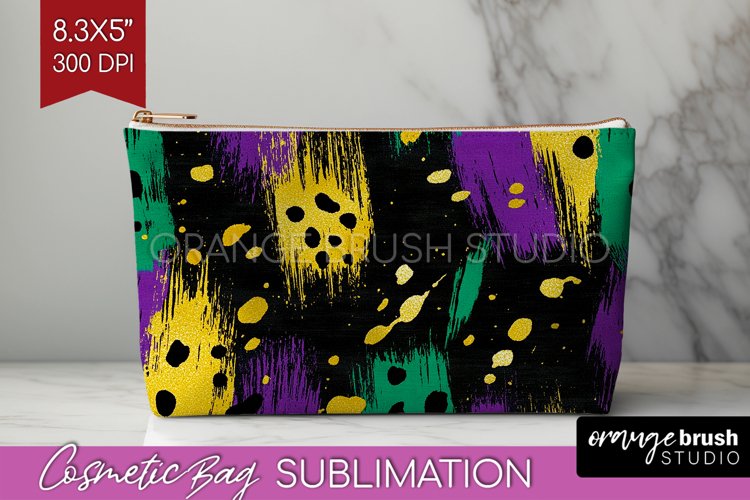 Mardi Gras Cosmetic Bag - Carnival Makeup Bag PNG