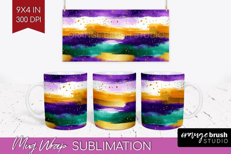 Mardi Gras Mug Wrap - Carnival Mug PNG Sublimation