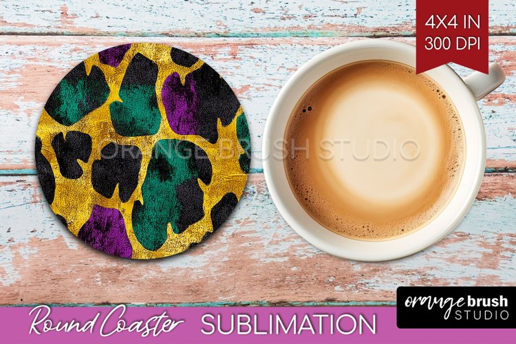 Mardi Gras Round Coaster - Carnival Coaster PNG Sublimation