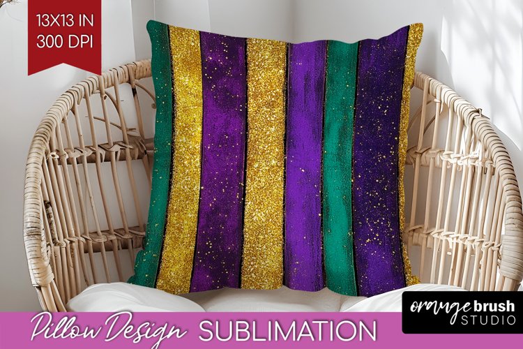 Mardi Gras Pillow Sublimation - Carnival Pillow Cover PNG
