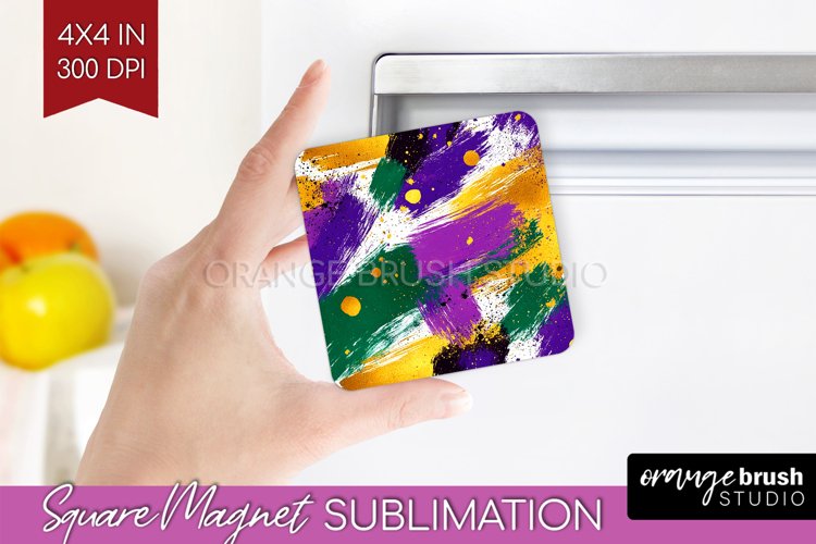 Mardi Gras Magnet Sublimation - Carnival Square Magnet PNG