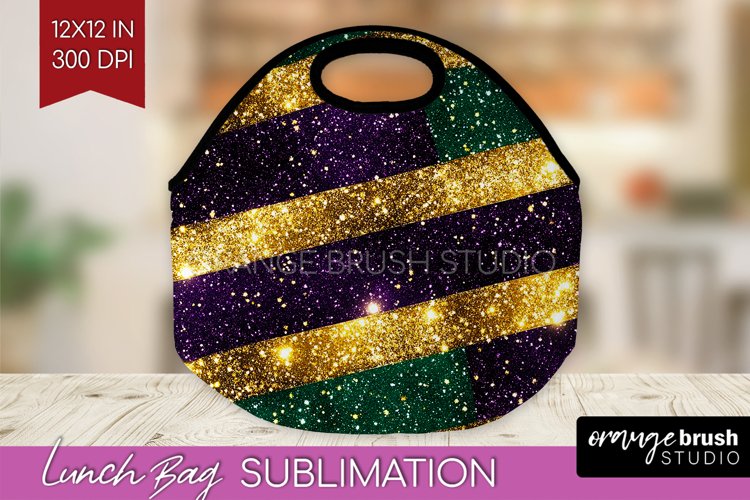 Mardi Gras Lunch Bag - Carnival Lunch Bug PNG Sublimation